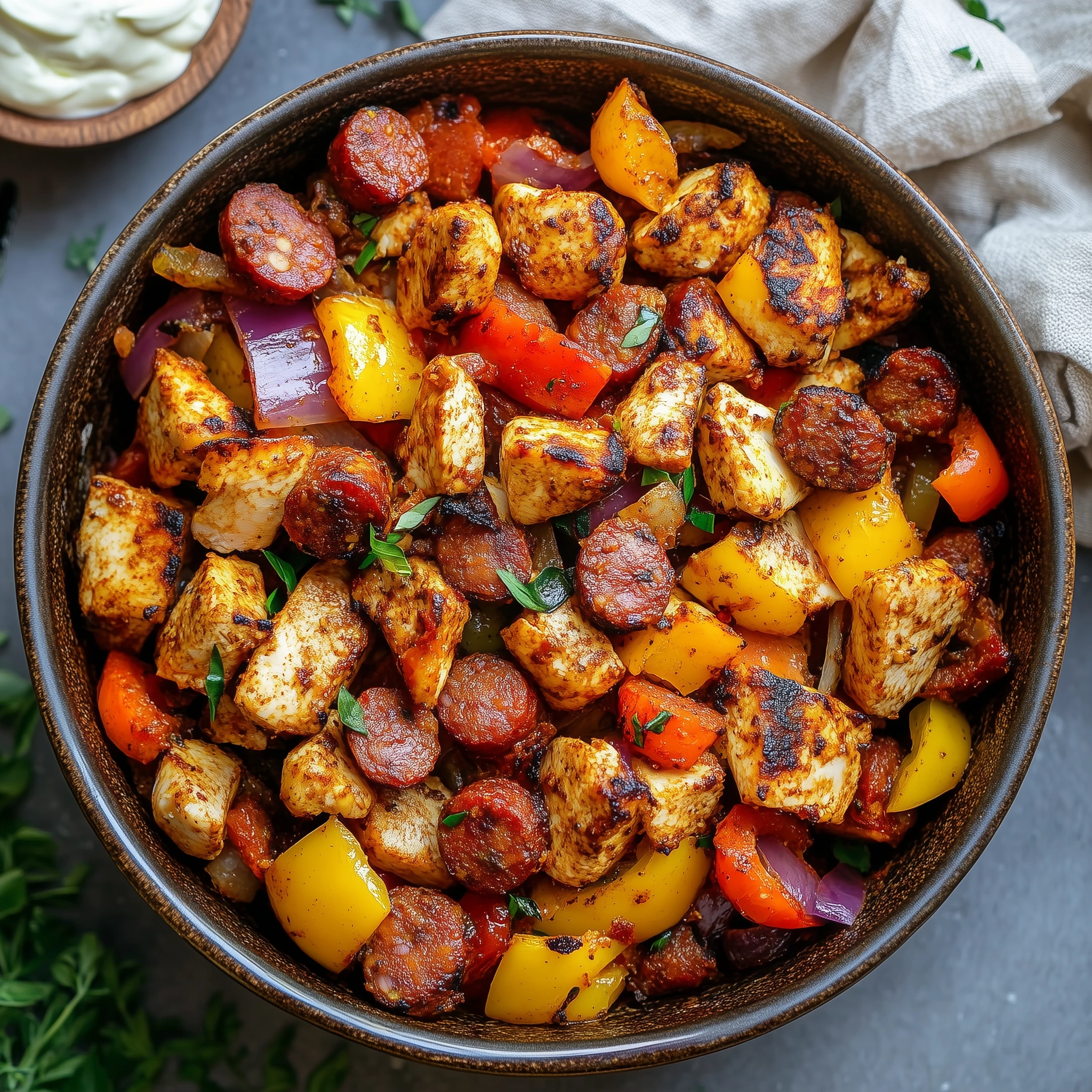 Eintopfgericht Spanische Pfanne aus der Heißluftfritteuse