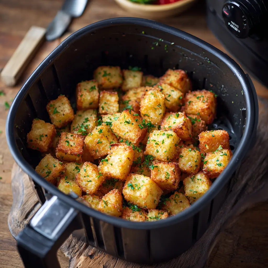Kartoffelwürfel aus der Heißluftfritteuse