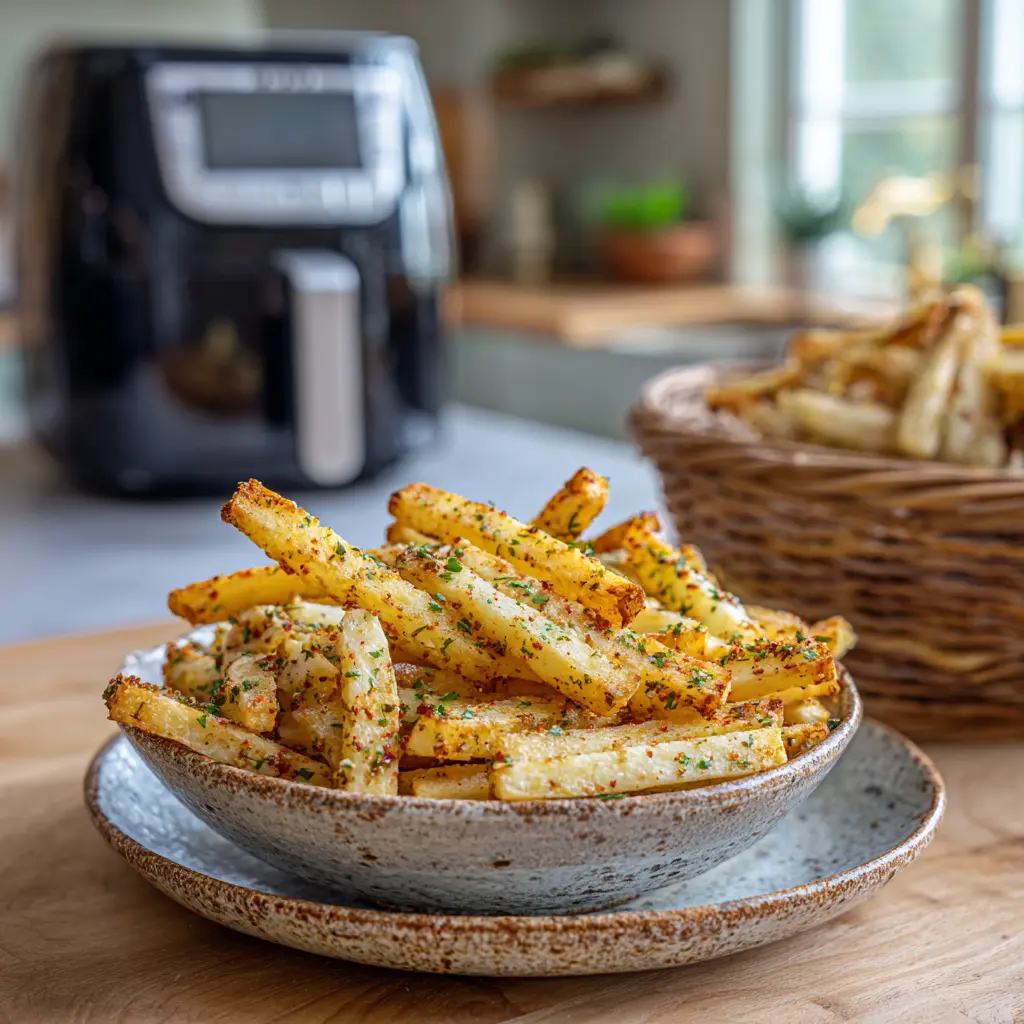 Kohlrabipommes aus der Heißluftfritteuse
